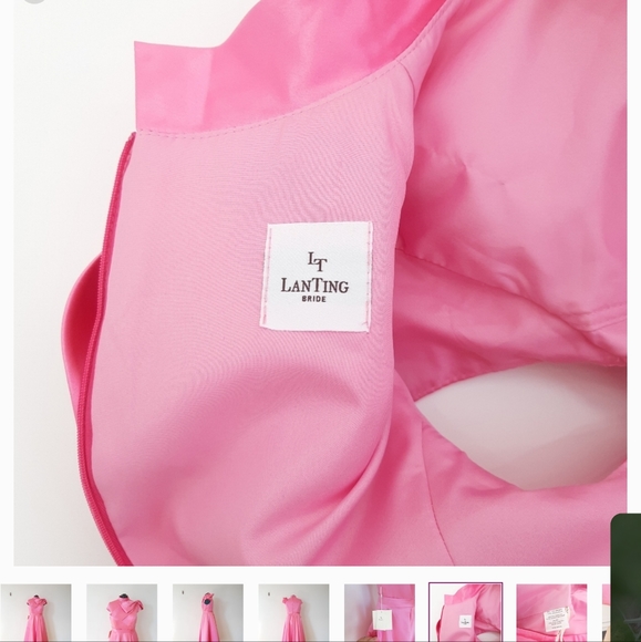 Lan Ting | Mother of the Bride Vintage Bow Dress in Candy Pink - Picture 9 of 10